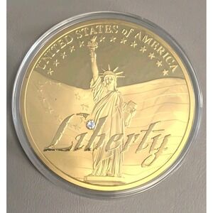 American Mint Statue of Liberty Symbols of Freedom Swarovski Crystal Medal